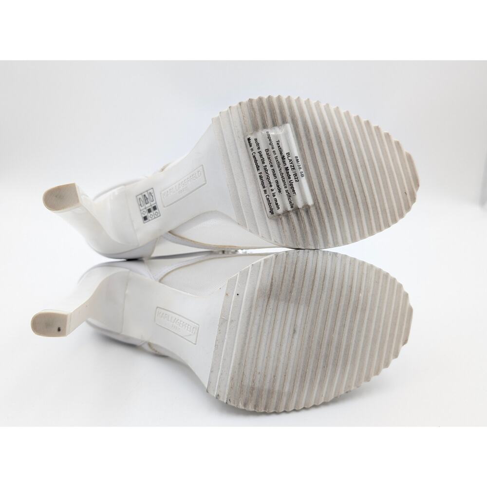 Karl Lagerfeld Blayze Mesh Ankle Heel Booties Women's White Size US8M EU38.5B - Picture 7 of 11